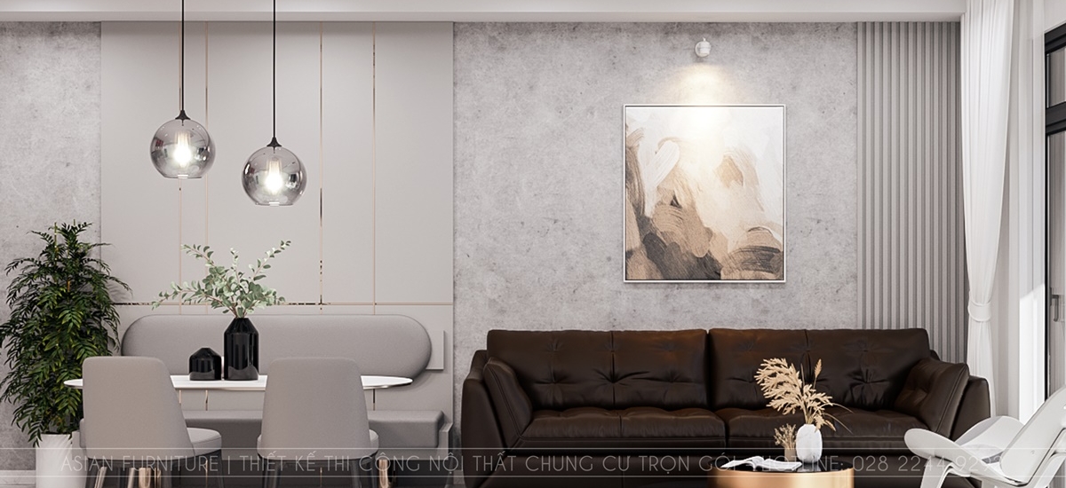 Thiết kế phòng khách căn hộ Flemington 81m2