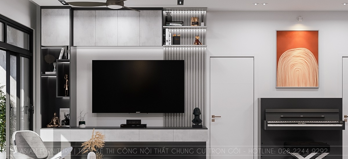 Thiết kế phòng khách căn hộ Flemington 81m2 1