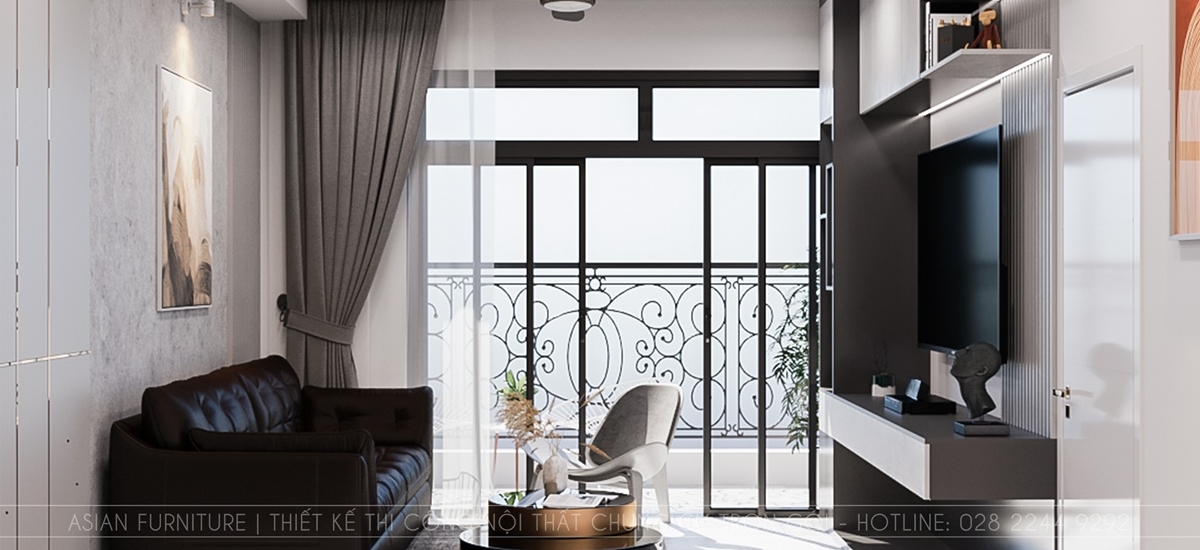 Thiết kế phòng khách căn hộ Flemington 81m2 3