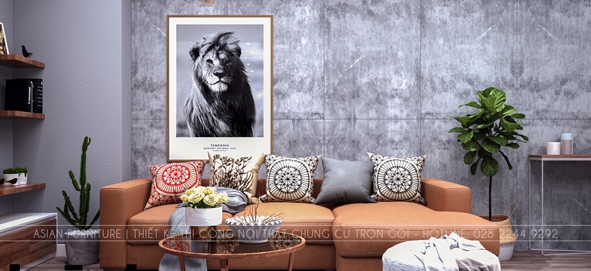 Thiết kế phòng khách căn hộ Hommy 76m2