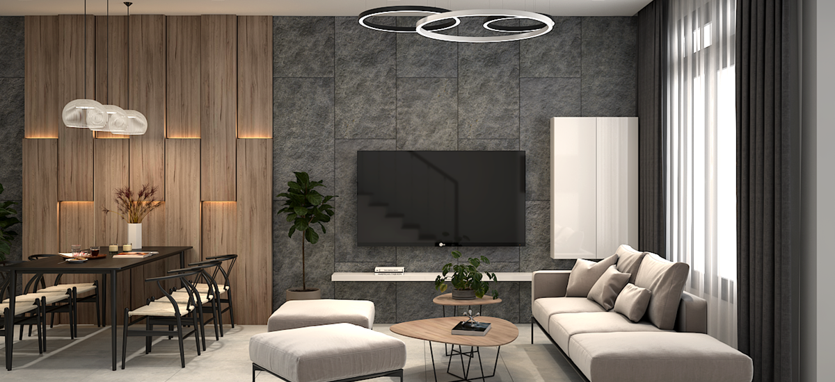 Thiết kế nội thất phòng khách căn hộ Lavila 200m2