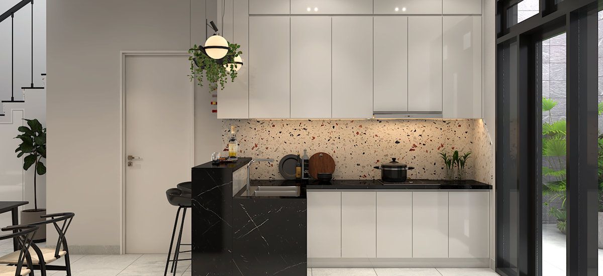 Thiết kế nội thất phòng bếp căn hộ Lavila 200m2