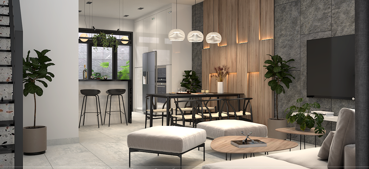 Thiết kế nội thất phòng bếp căn hộ Lavila 200m2 5