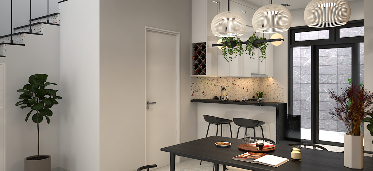 Thiết kế nội thất phòng bếp căn hộ Lavila 200m2